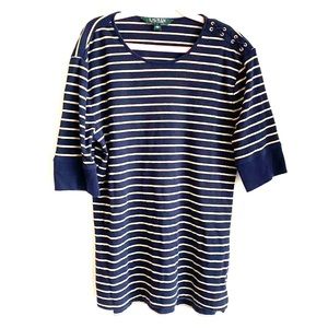 Ralph Lauren striped women shirt gold L